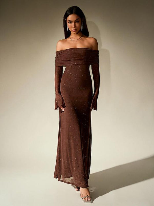 DARCIE™ - Off Shoulder Ruched Sequin Bodycon Evening Gown