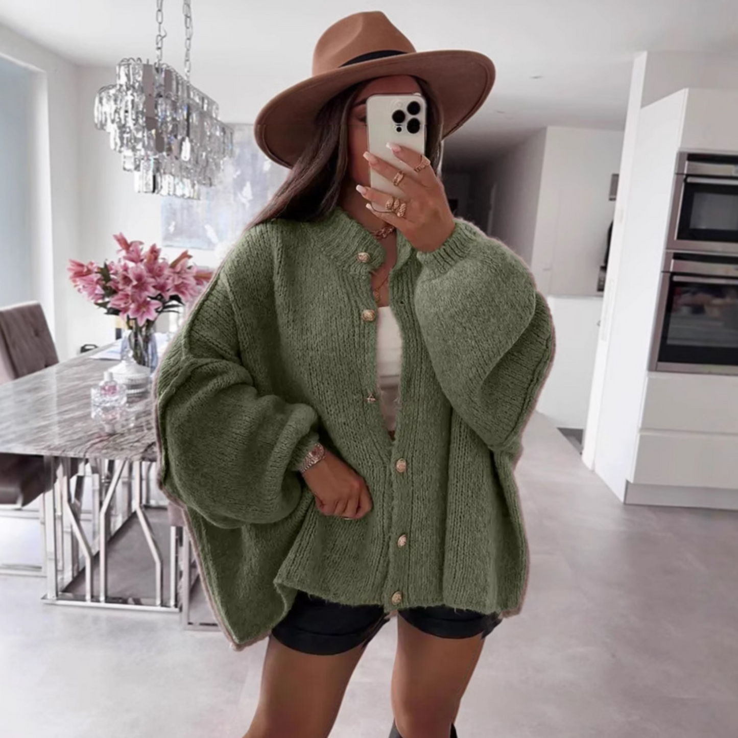 LETTIE™ - Classic Button-Down Long Sleeve Cardigan