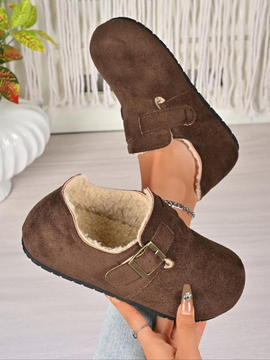 OPHELIA™ - Women’s Faux Leather Winter Shoes Plush Lined Casual Flats